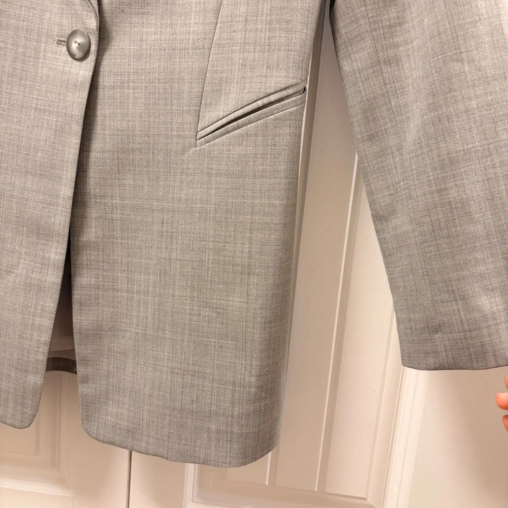 Georgiou Studio Longline Italian Wool Blend Blazer Grey - Picture 4 of 11